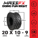 MASSFX 20X10-9 ATV Tires 2 Set Durable 6-ply Dual Compound 20x10x9